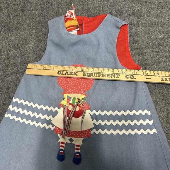 VTG Chocolate Soup Toddler Girls Appliqués Dress 3T Blond Girl With Pig Tails - Picture 6 of 8